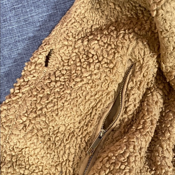 Tommy Hilfiger Tan Sherpa Fleece Pullover 1/4 Zip Large Cozy Winter Sweater - Picture 8 of 10
